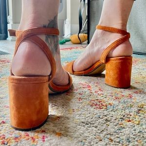 Suede Ankle-Strap Sandal